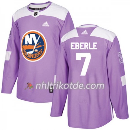 New York Islanders Trikot Jordan Eberle 7 Adidas 2017-2018 Lila Fights Cancer Practice Authentic - Herren